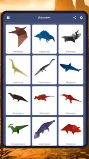 Origami dinosaurs paper shapes screenshot 2