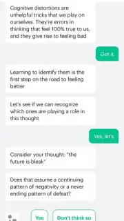 Woebot screenshot 1