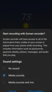 Samsung Record screen screenshot 2