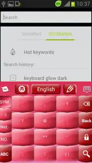 Pink Keyboard Hearts Glow screenshot 1