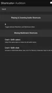 Shortcuts+ Audition screenshot 1