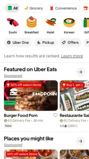 Uber Eats screenshot 1
