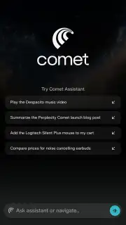 Comet Browser screenshot 2