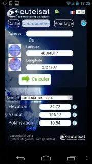 Eutelsat satellite finder screenshot 3