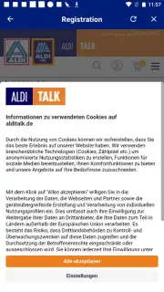 ALDI TALK Registration screenshot 1