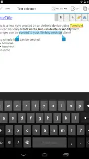 Tomdroid screenshot 2
