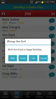 Birthday Calendar Free screenshot 5