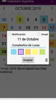 Calendario Laboral Argentina screenshot 1